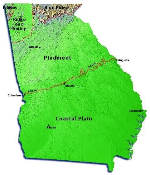 Georgia Fall Line Map Georgia Maps